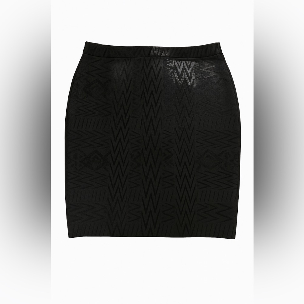 Deb Shops Black Jacquard Stretch Pencil Skirt XL